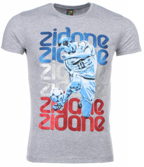 Local Fanatic T-shirt - Zidane Print - Grijs - Maat: L