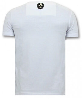 Local Fanatic T-shirts met print mario neon opdruk - maat L Wit