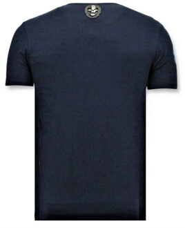 Local Fanatic T-shirts met print mario neon opdruk - maat XXL Blauw