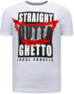 Local Fanatic T-shirts straight outta ghetto Wit - L