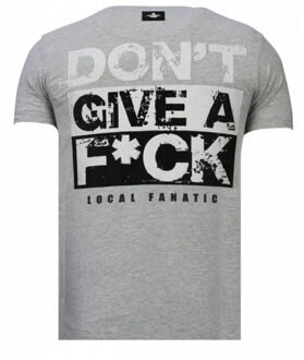 Local Fanatic Taz Mania - Rhinestone T-shirt - Grijs - Maten: XXL