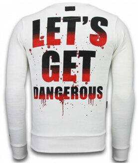 Local Fanatic Terror Duck - Rhinestone Sweater - Wit - Maten: XL