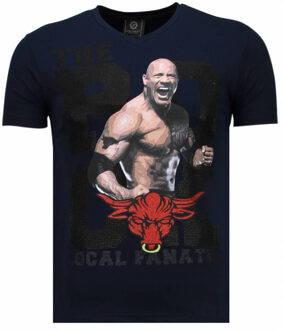 Local Fanatic The Rock - Rhinestone T-shirt - Navy - Maten: L