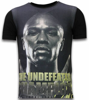 Local Fanatic The Undefeated Champion - Digital Rhinestone T-shirt - Zwart - Maten: XL