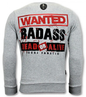 Local Fanatic Trui bloody chucky angry print - maat XL Grijs