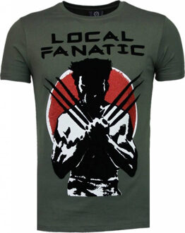 Local Fanatic Wolverine - Flockprint T-shirt - Groen - Maten: XXL