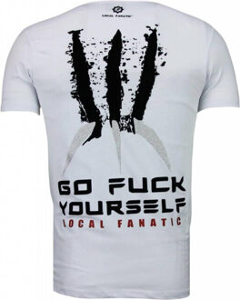 Local Fanatic Wolverine flockprint t-shirt Wit - XXXL