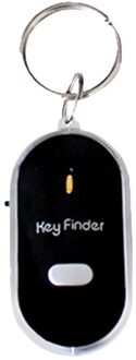 Locator Sleutelhanger Sound Control Lost Key Finder Led Licht Zaklamp Afstandsbediening Mini Draagbare Fluitje Key Finder In Voorraad zwart