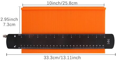 Lock Breder Contour Gauge Profiel Duplicator Tool Legering Rand Vormgeven Hout Meet Ruler Laminaat Tegels Gauge 10duim(25cm)