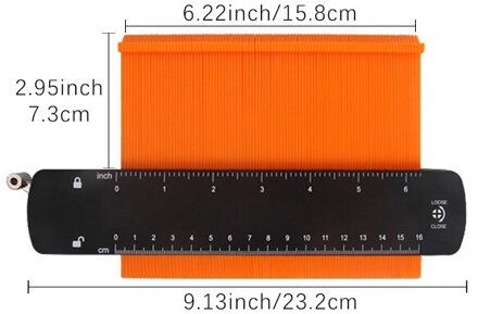 Lock Breder Contour Gauge Profiel Duplicator Tool Legering Rand Vormgeven Hout Meet Ruler Laminaat Tegels Gauge 6duim (15cm)