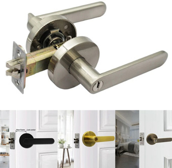 Lock Pick Set Door Handle Locks Square Channel Privacy Mask Interior Bedroom Room Bathroom Three-Bar Spherical Door Lock