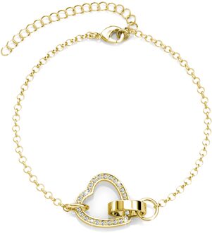 Locked Heart Necklace Sets - Goud en Kristal - One Size