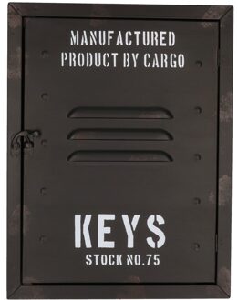 Locker sleutelkastje - zwart - van metaal - 30 x 23 x 9 cm