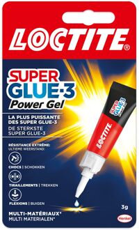 Loctite Secondelijm Loctite Powerflex gel tube 3gram op blister