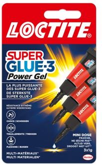 Loctite Secondelijm Super Glue-3 Power Gel Mini-dose 3x1gr