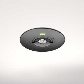 Locus - LED Inbouwspot Noodverlichting Zwart - 2 Watt 300 Lumen - Verwisselbare Lens - IP20 voor binnen - 3 uur noodaccu (3300mAh) - 6500K daglicht wit - Autotest functie