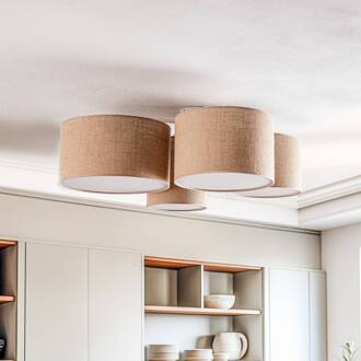 Lodge plafondlamp, 4-lamps, jute jute, wit