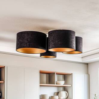 Lodge plafondlamp, 4-lamps, zwart/goud zwart, goud