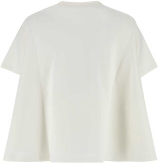 Loewe Witte Katoenmix T-shirt - maat M Ivoor