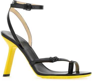 Loewe Zwarte Leren Bloemblaadjes Sandalen - EU 38