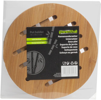 Löwenthal 1x stuks ronde pannen onderzetter van bamboe D18 cm - Panonderzetters Bruin