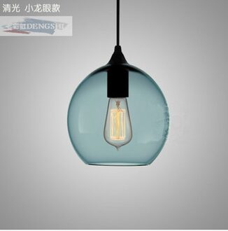 LOFT eenvoudige Industrie E27 Enkele Kop Led Hanglamp Crystal Blauw Glas Koffie Bar Restaurant Woonkamer Opknoping Verlichting 3