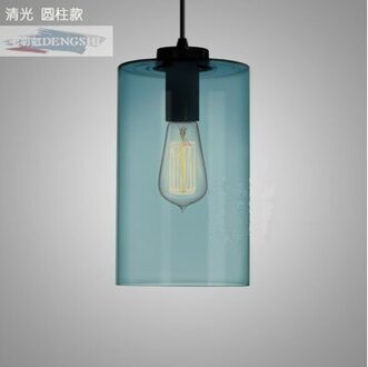 LOFT eenvoudige Industrie E27 Enkele Kop Led Hanglamp Crystal Blauw Glas Koffie Bar Restaurant Woonkamer Opknoping Verlichting 4