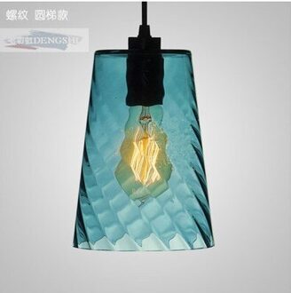 LOFT eenvoudige Industrie E27 Enkele Kop Led Hanglamp Crystal Blauw Glas Koffie Bar Restaurant Woonkamer Opknoping Verlichting 5