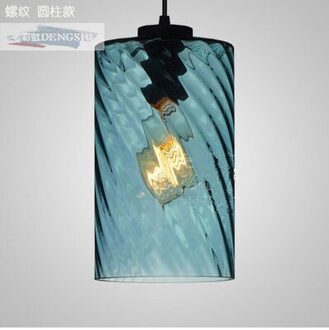 LOFT eenvoudige Industrie E27 Enkele Kop Led Hanglamp Crystal Blauw Glas Koffie Bar Restaurant Woonkamer Opknoping Verlichting 8