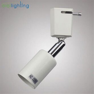 Loft Minimalistische E27 spoor licht Universele connector richting aangepast rail spots plafond gemonteerd spoor verlichting armatuur wit track licht