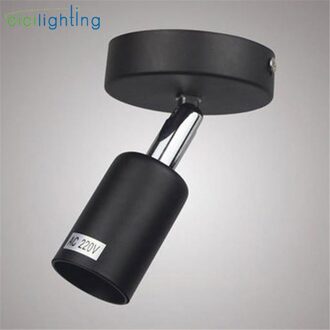 Loft Minimalistische E27 spoor licht Universele connector richting aangepast rail spots plafond gemonteerd spoor verlichting armatuur zwart ceiling licht