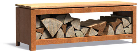 LOGG houtopslag 120 x 40 x 43 cm cortenstaal