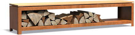 LOGG houtopslag 200 x 40 x 43 cm cortenstaal