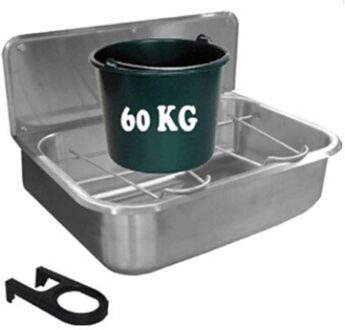 Loggere Uitstort Gootsteen Loggere 56x40 cm met Klaprooster RVS Zilver