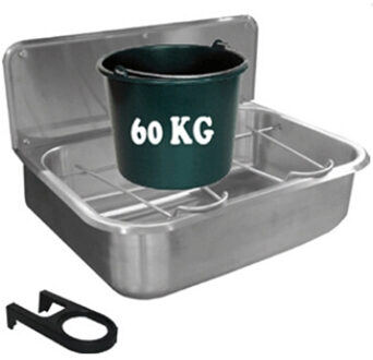 Loggere Uitstort Gootsteen Loggere 56x40 cm met Klaprooster RVS Zilver