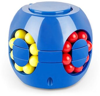 Logic Games Magische Kubus Little Bean Roterende Educatief Speelgoed Vingertop Gyroscoop Voor Volwassenen Kids Stress Relief Gekleurde Kraal Magic blauw