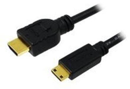 LogiLink HDMI Aansluitkabel 1.50 m CH0022 Audio Return Channel (ARC), Vergulde steekcontacten, Ultra HD-HDMI Zwart [1x HDMI-stekker - 1x HDMI-stekker C mini]