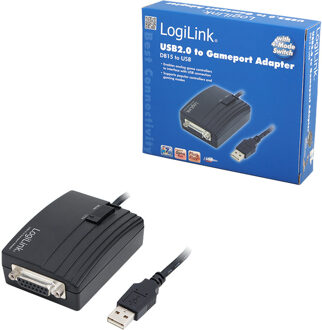 LogiLink UA0052C kabeladapter/verloopstukje USB2.0-A DSUB 15p Zwart