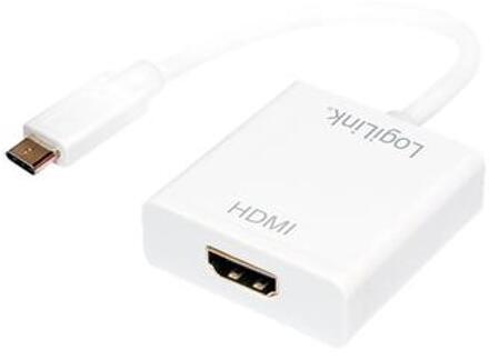 LogiLink UA0236A tussenstuk voor kabels USB-C HDMI Wit
