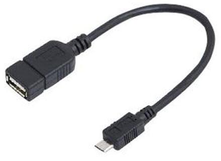 LogiLink USB 2.0 A Female naar USB 2.0 Micro Male - 0.2 m