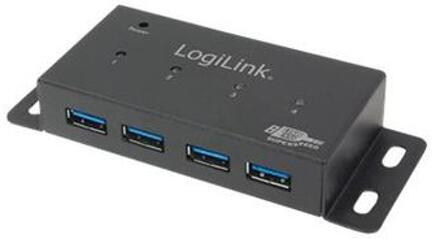 LogiLink USB 3.0 HUB, 4-Port, schwarz inkl. Netzteil