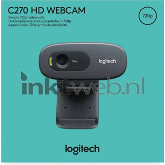 Logitech C270 HD-Webcam Webcam Zwart