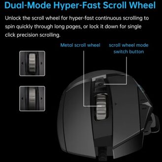 Logitech G502 Wireless Gaming Mouse with Adjustable Weights 25K HERO Sensor 25600DPI RGB 11 Programmable Keys Backlight Dual Mode Scroll Wheel