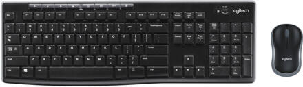 Logitech MK270 Draadloos Toetsenbord en Muis QWERTY Toetsenbord Zwart