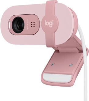 Logitech Webcam - Full HD 1080p - LOGITECH - Brio 100 - Geïntegreerde microfoon - Roze - (960-001623)