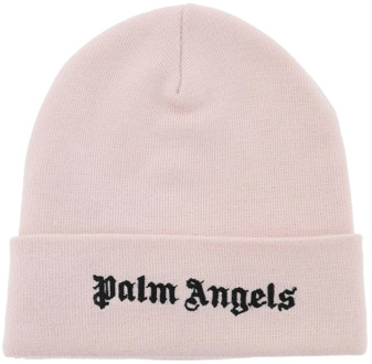 Logo Beanie Hat Palm Angels , Pink , Heren - ONE Size