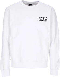 Logo Borduurwerk Crewneck Sweatshirt Wit Propaganda , White , Heren - Xl,L
