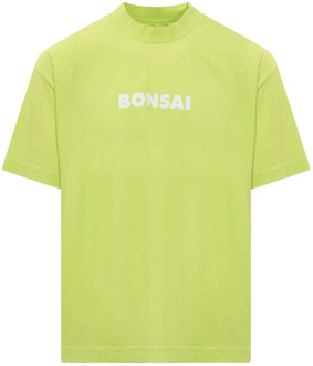 Logo Crew Neck T-Shirt Bonsai , Green , Heren - L,M,S