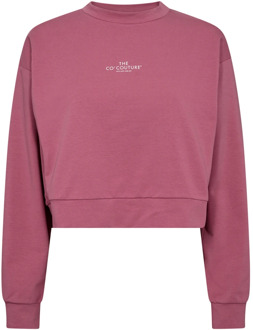Logo Crop Sweatshirt Petitecc Rhubarb Co'Couture , Pink , Dames - Xl,L