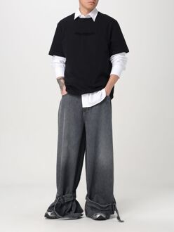 Logo Geborduurde Korte Mouwen T-shirt Zwart